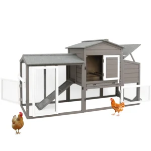 Gowoodhut PET05 Chicken Coop and Run Two-Story Chicken House Gray