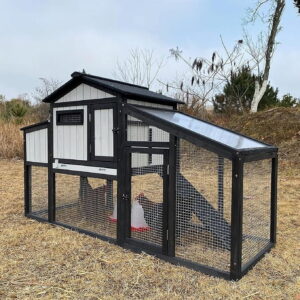 Gowoodhut PET06 Chicken Coop and Run Wooden Backyard Chicken House Rabbit Hutch