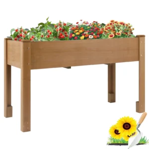 Gowoodhut GF28 Raised Garden Beds with Legs, Outdoor Wood Elevated Garden Box with L-Connection Tabs, Leg Reinforcement,Suitable for Vegetables, Flowers and Herbs, Easy to Assemble,46.7 X 23.1 X 29.7IN