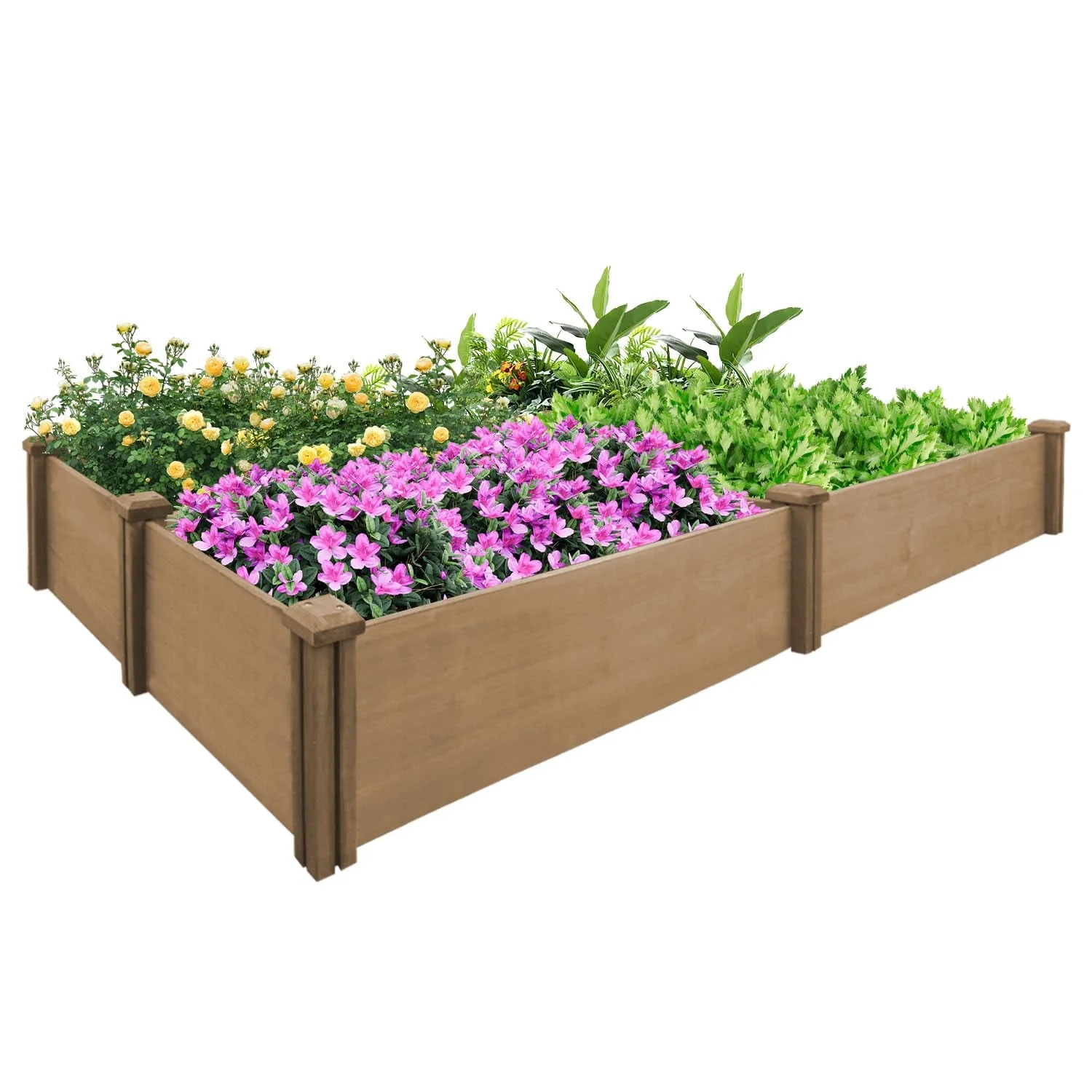 Gowoodhut GF26 Raised Garden Bed Wooden Planter Box for Gardening Easy to assemble