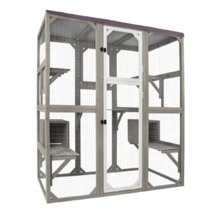 Gowoodhut PET16 Catio Outdoor Cat Enclosure for Mulitiple Cats with Tarp Roof