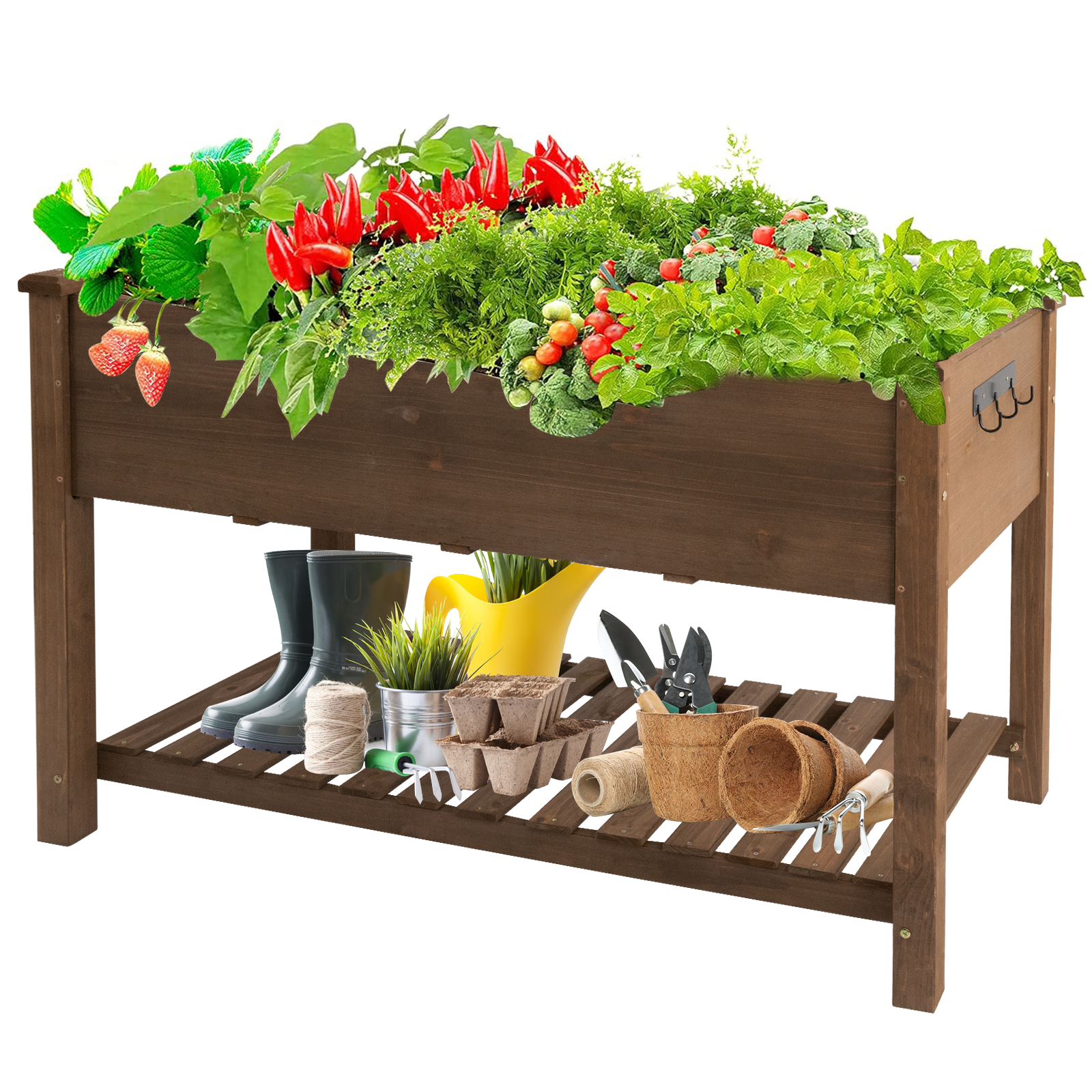 Gowoodhut GF22 Raised Garden Bed Elevated Wooden Planter Box for Vegetables Outdoor