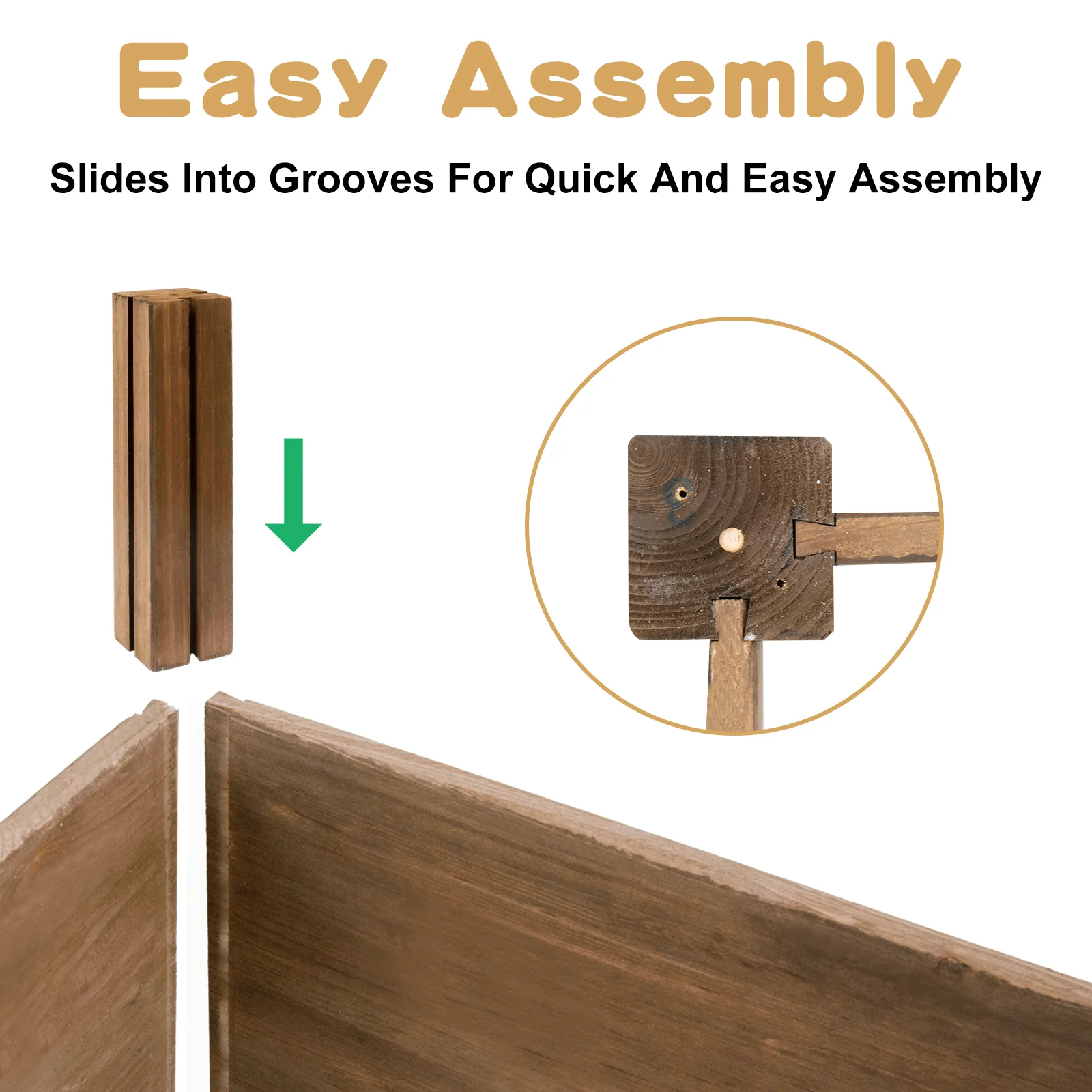 Gowoodhut GF20 Raised Garden Bed,Outdoor Wood Planter Box,High-end Natural fir Wood boltless assemblyfor Vegetables, Flowers, Herbs, and Succulents,w/Non-Woven Pad, 93 x 23 x 10in - Image 2