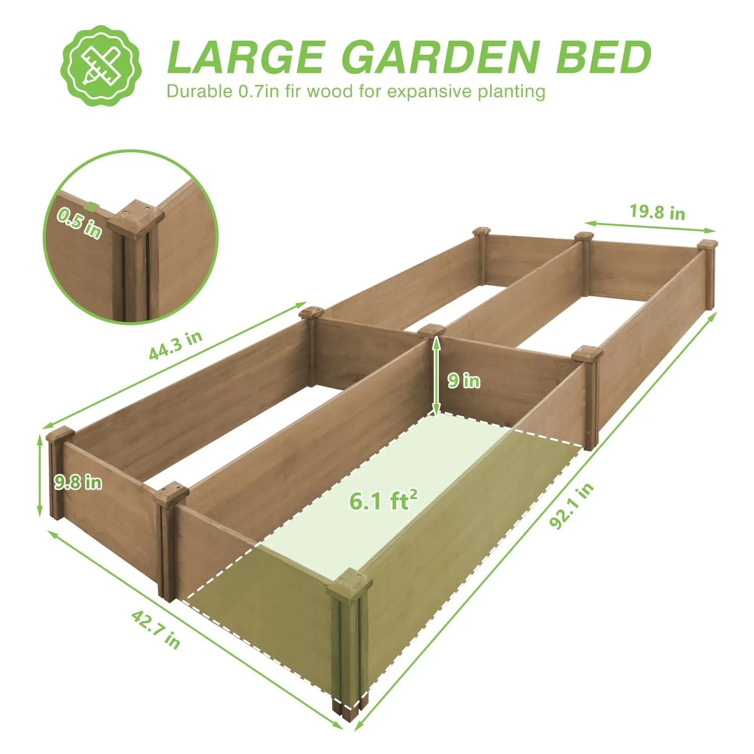 Gowoodhut GF26 Raised Garden Bed Wooden Planter Box for Gardening Easy to assemble - Image 2