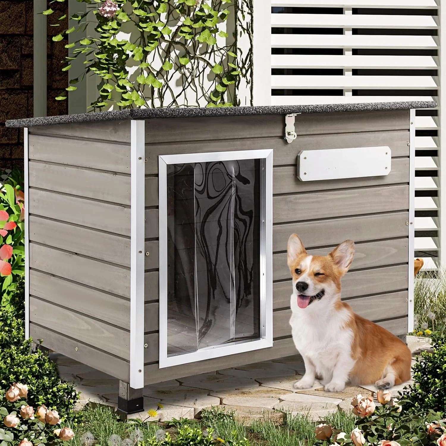 Gowoodhut PET63 Dog House Outdoor & Indoor Wooden Dog Kennel for Small Dogs - Image 4