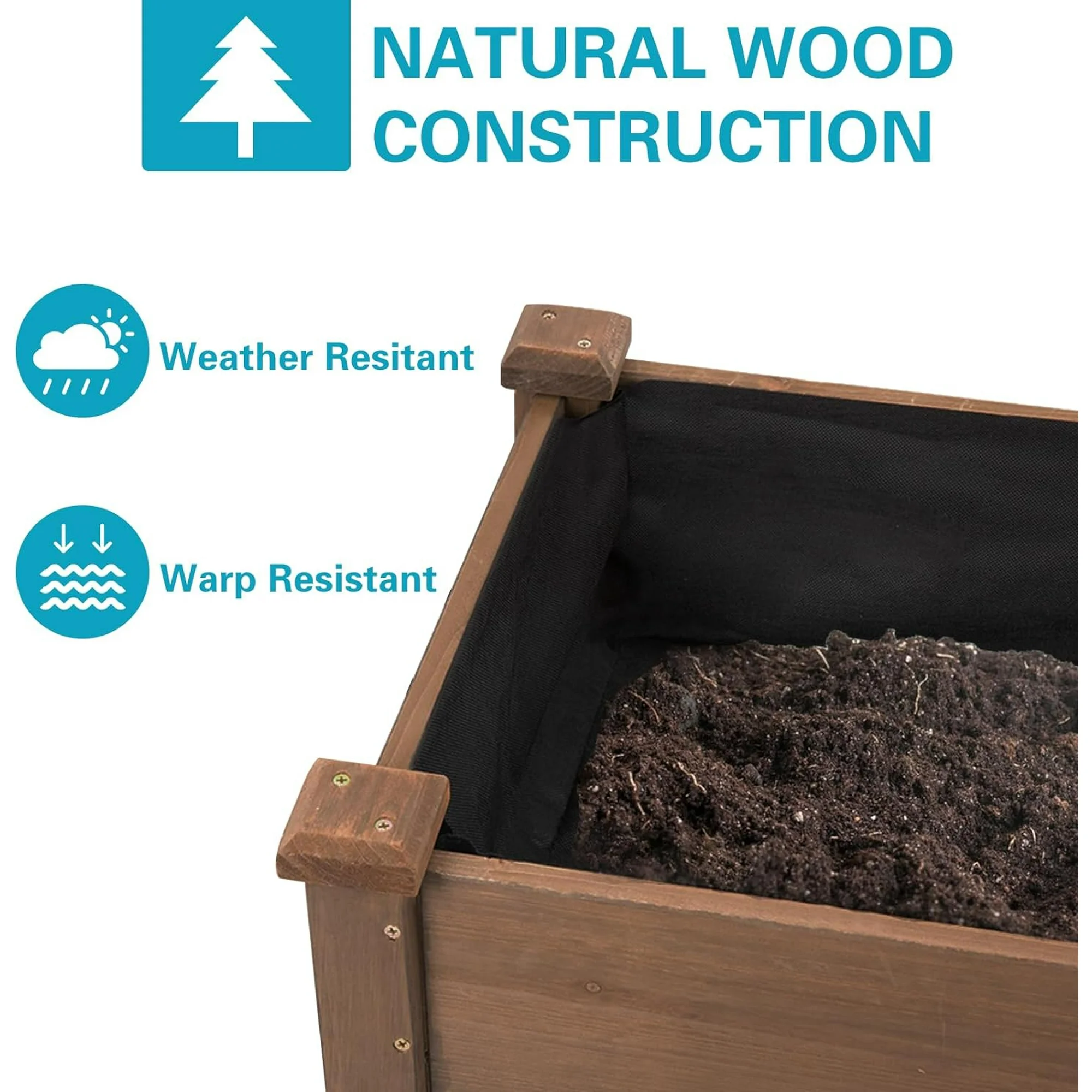 Gowoodhut GF24 Outdoor Raised Garden Bed with Legs, Elevated Box with Grow Grid and Large Storage Shelf, Ideal for Vegetables, Flowers, and Herbs - Image 4