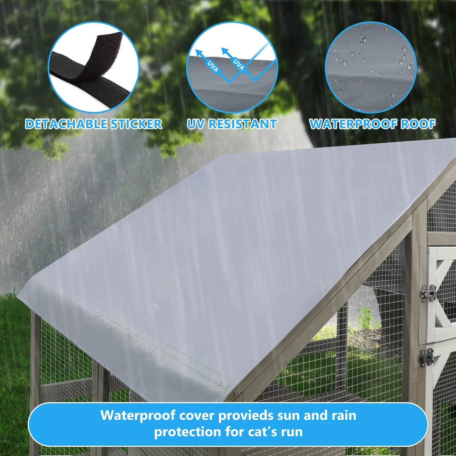 Gowoodhut PET03 Catio Outdoor Cat Enclosure for Multiple Cats Wooden Walk in Cats Shelter Kitty Enclosure - Image 4