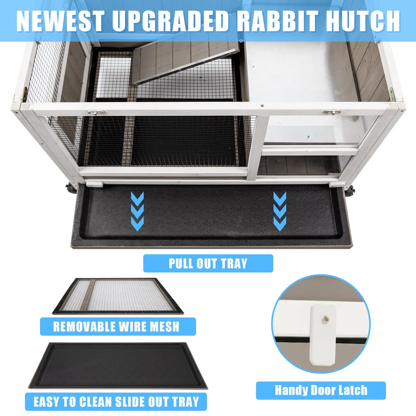 Gowoodhut PET38 Small Animals Cage with Ramp Large Habitat for Hedgehog Gerbil & Rat - Image 6