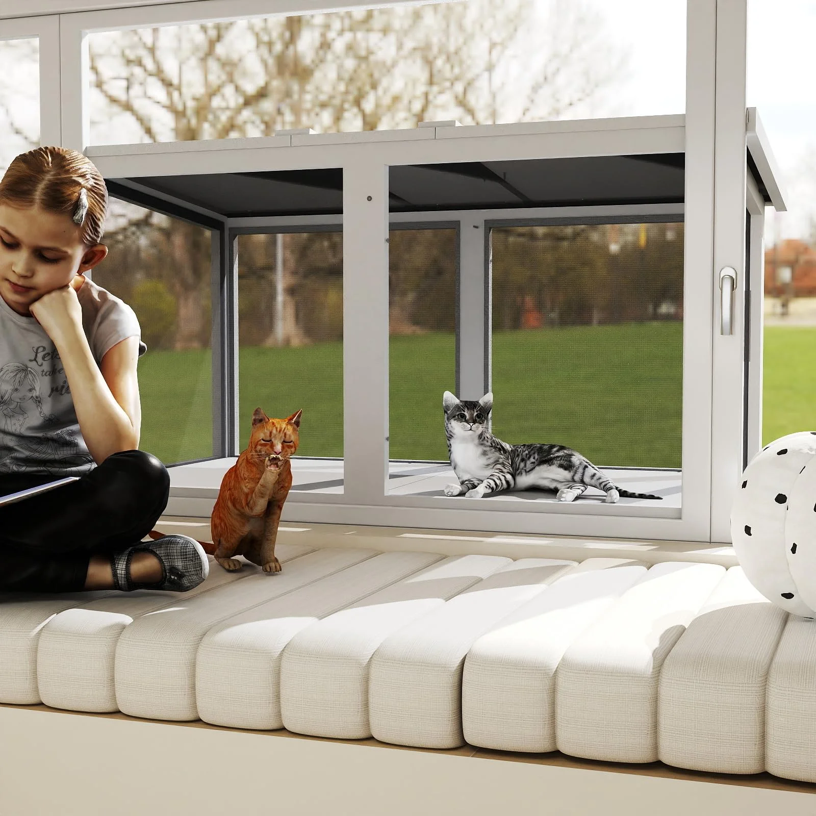 Gowoodhut PET07 Cat Window Box,Wooden Cat Window Enclosure ,Window Catio Outdoor Enclosure - Image 6