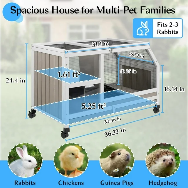 Gowoodhut PET38 Small Animals Cage with Ramp Large Habitat for Hedgehog Gerbil & Rat - Image 10