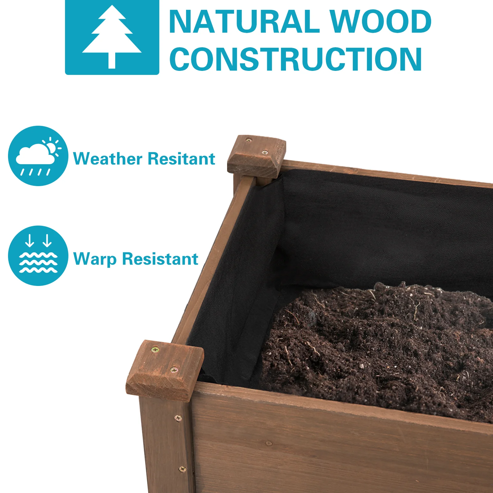 Gowoodhut GF22 Raised Garden Bed Elevated Wooden Planter Box for Vegetables Outdoor - Image 7