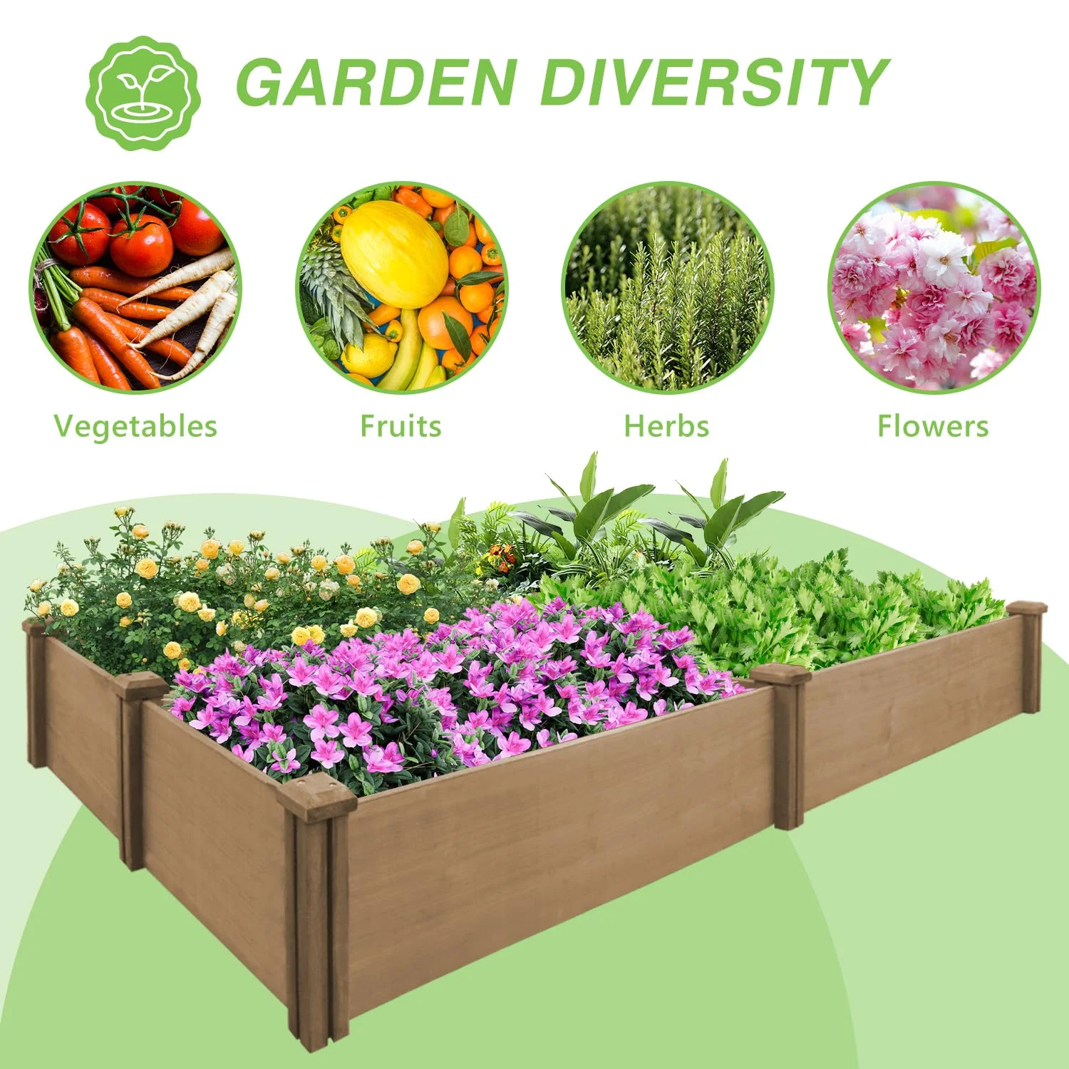 Gowoodhut GF26 Raised Garden Bed Wooden Planter Box for Gardening Easy to assemble - Image 8