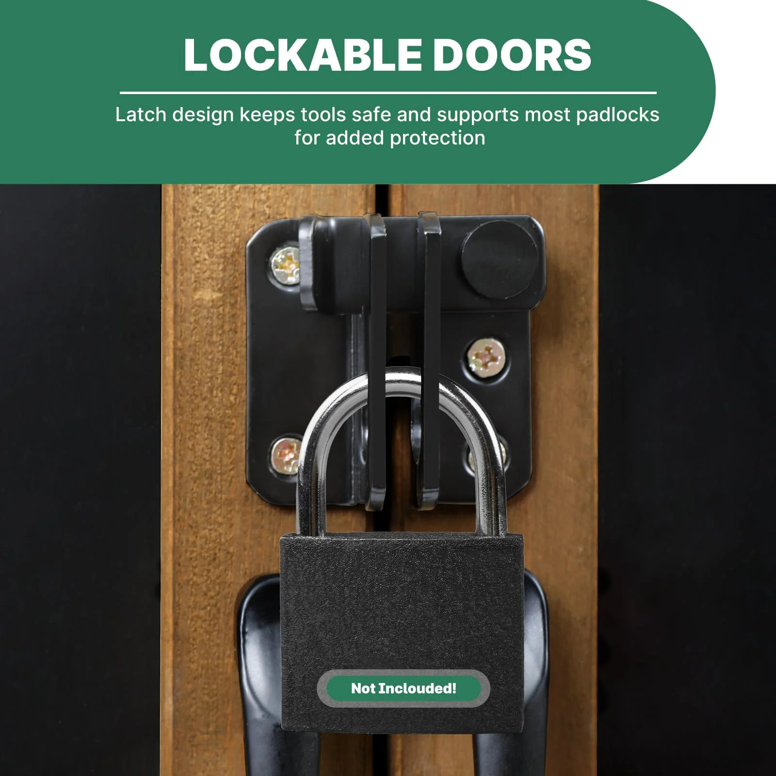 Gowoodhut GF32 Outdoor Storage Cabinet Wood & Metal, Tall Tool Shed with Weatherproof, Double Lockable Doors, Removable 3 Shelves, Adjustable Feet - Image 8