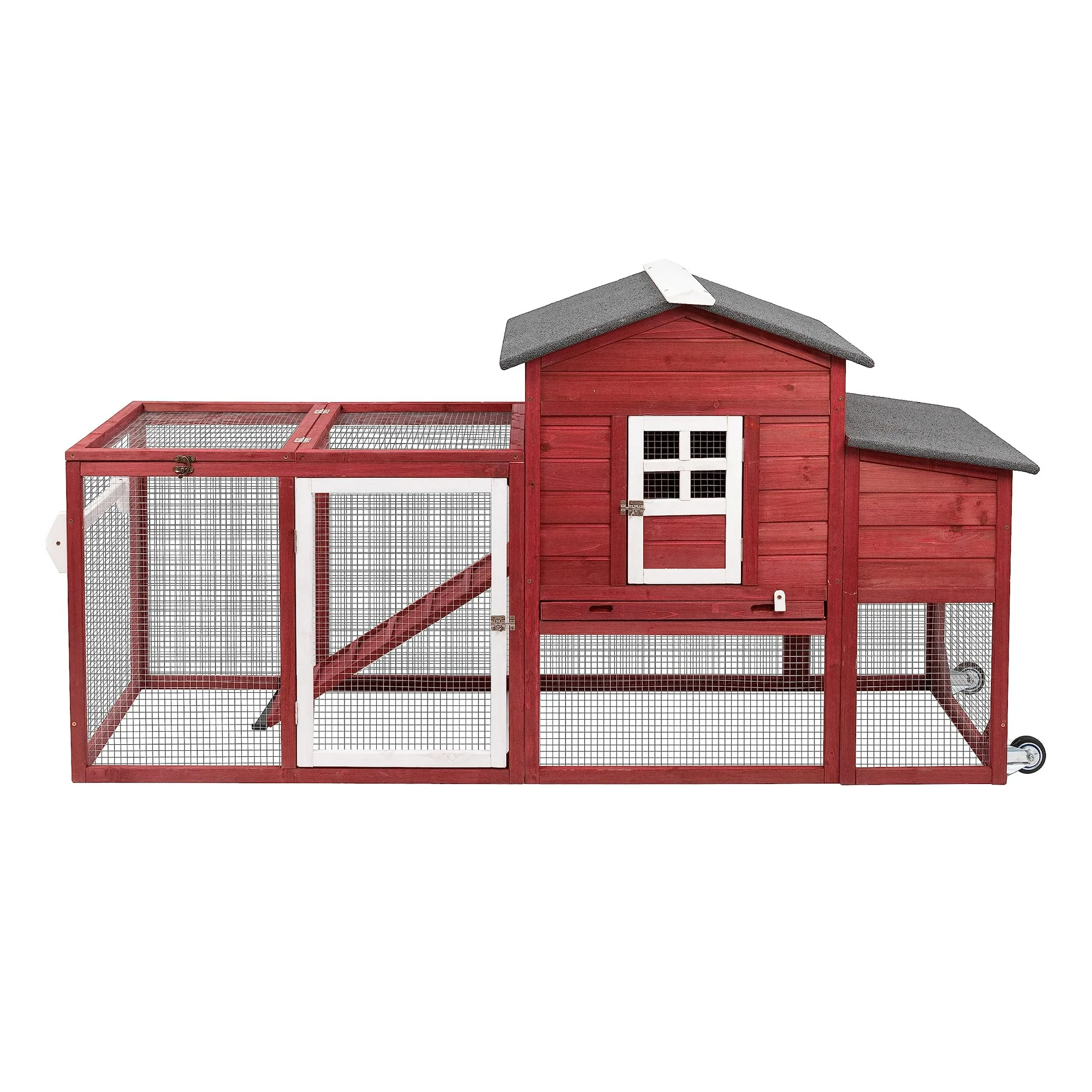 Gowoodhut PET21 Chicken Coop Solid Wood with Large Run Cage