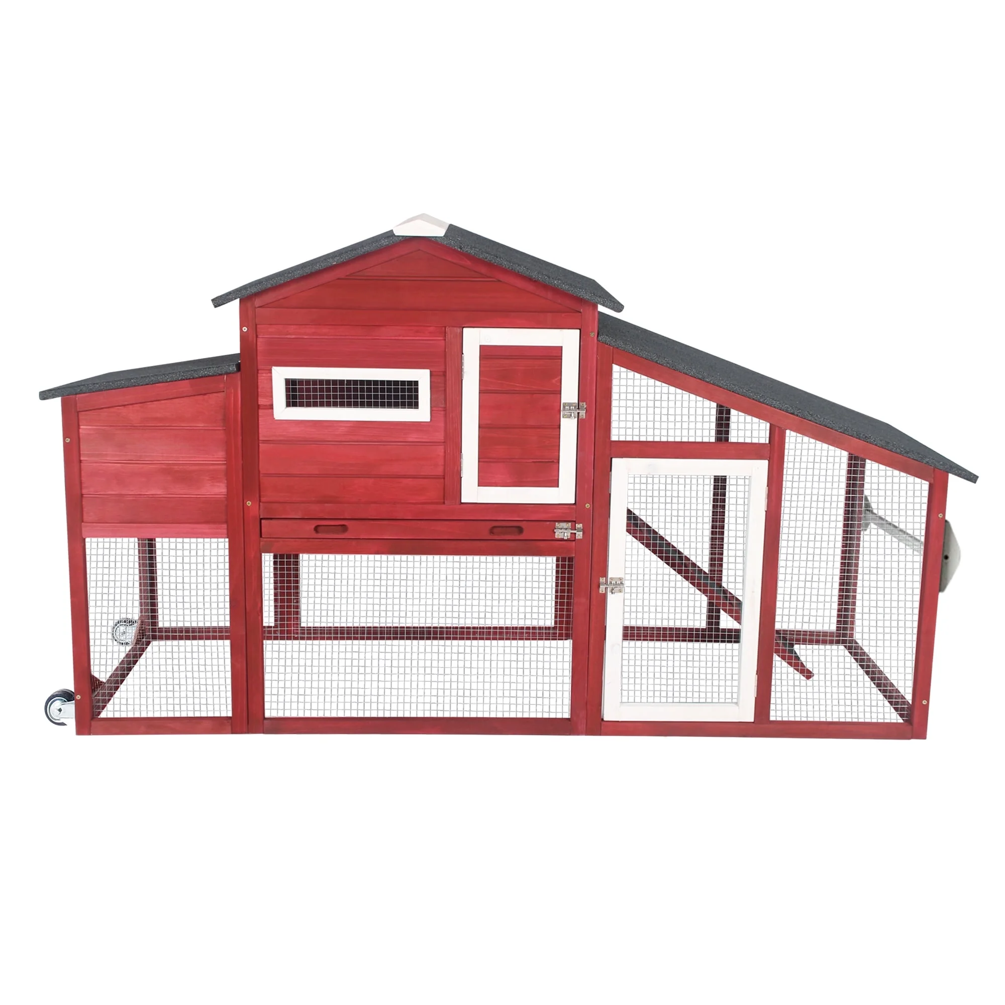 Gowoodhut PET01 Chicken Coop Large Outdoor Wooden Chicken Red