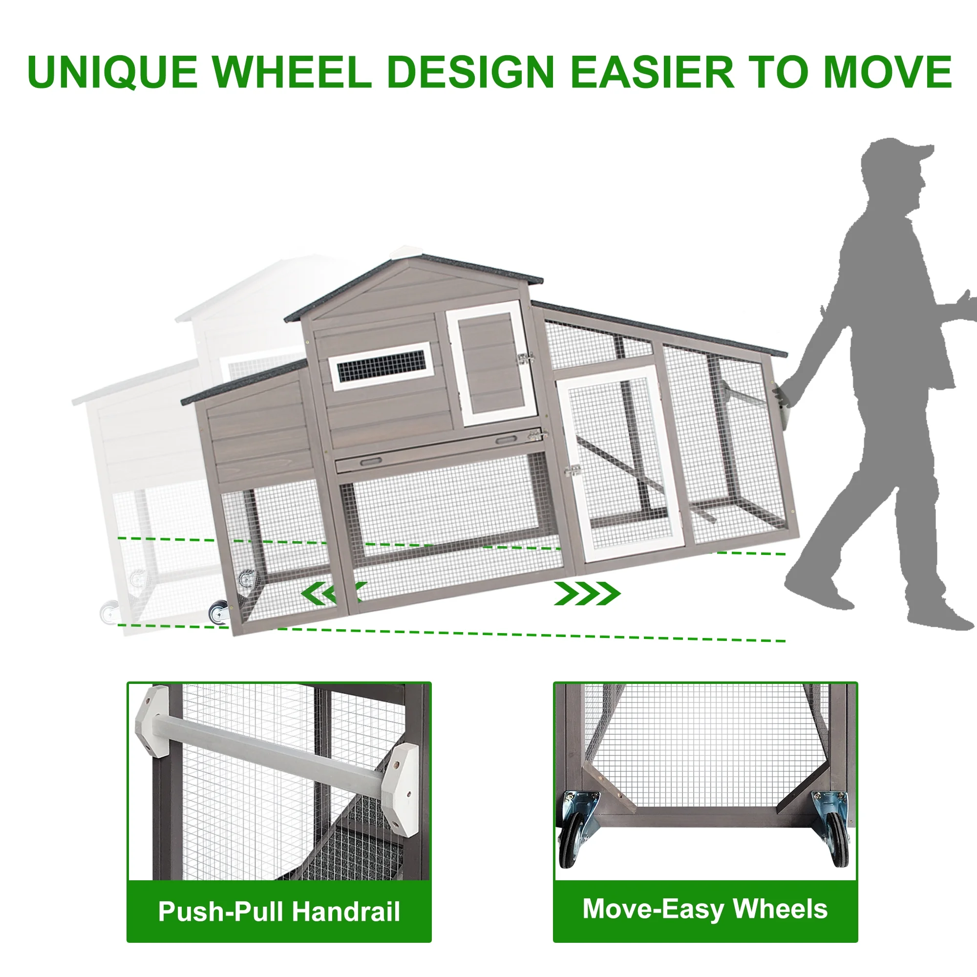 Gowoodhut PET01 Chicken Coop Wooden Poultry Cage - Image 6