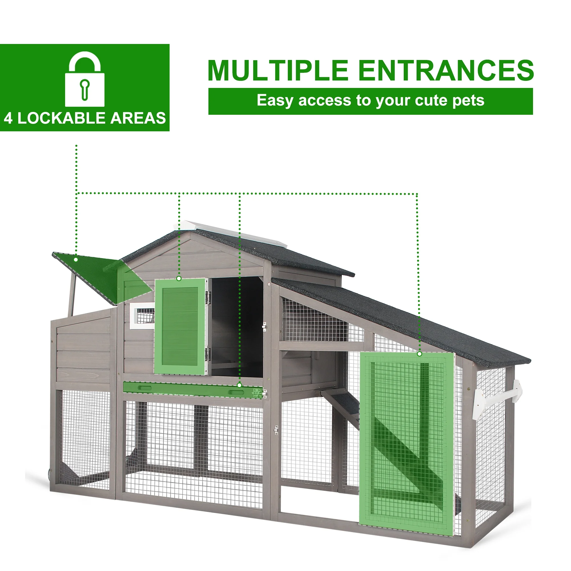 Gowoodhut PET01 Chicken Coop Wooden Poultry Cage - Image 3